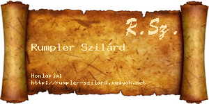 Rumpler Szilárd névjegykártya